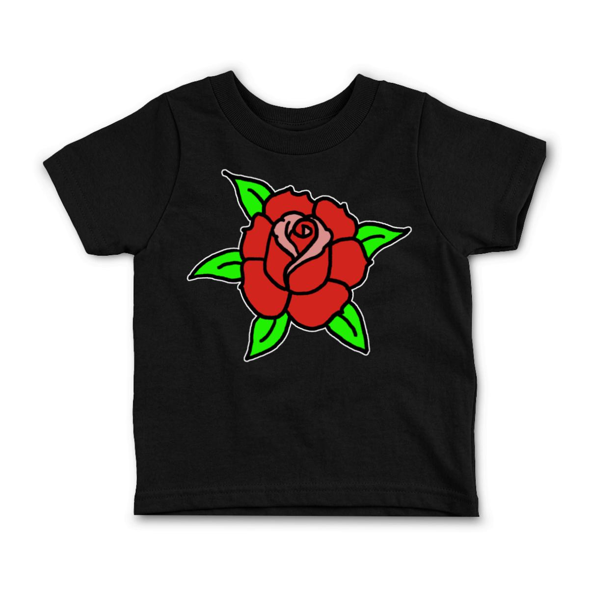 American Traditional Rose Toddler Tee 2T black