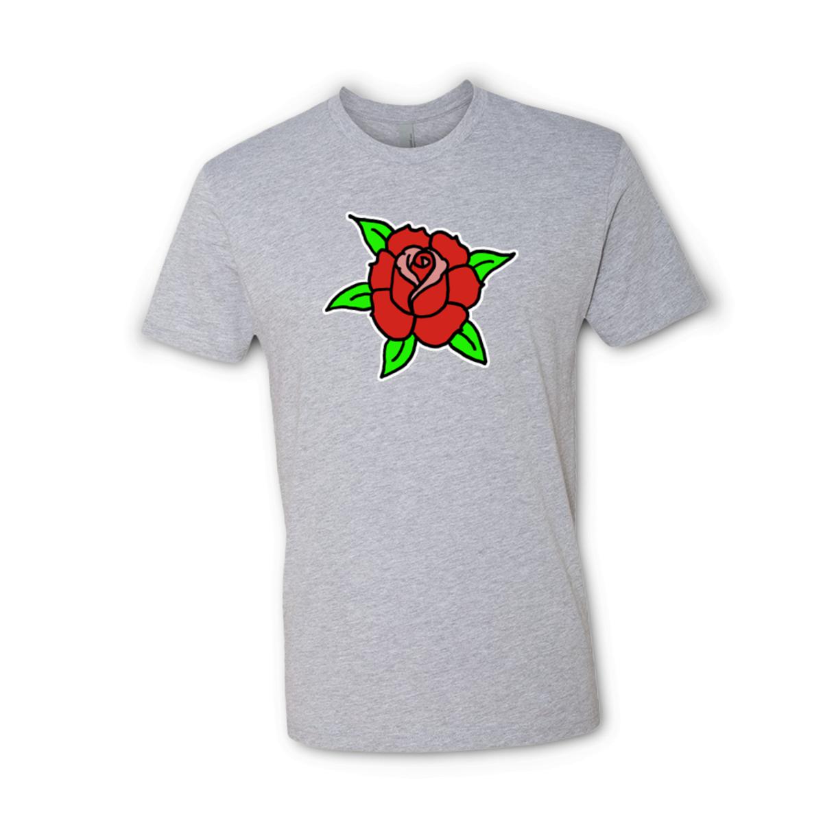 American Traditional Rose Unisex Tee Large heather-grey