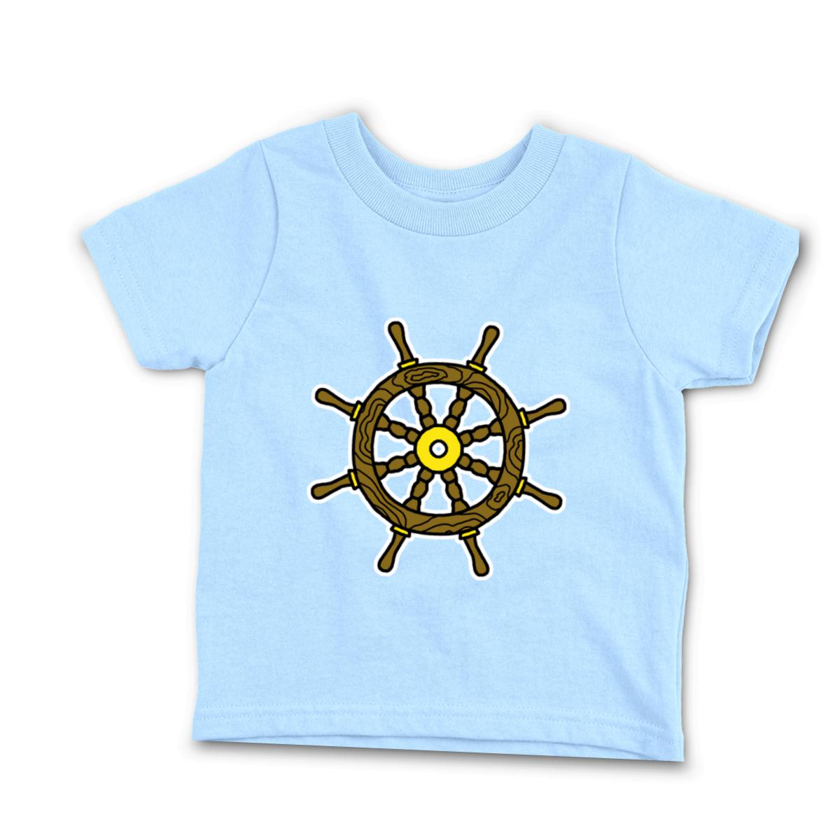 American Traditional Ship Wheel Toddler Tee 2T light-blue