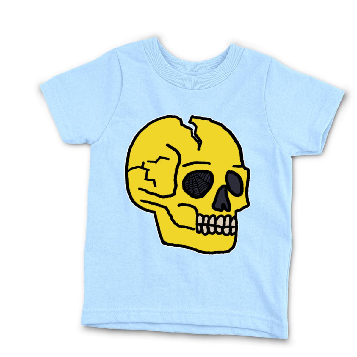 American Traditional Skull Kid's Tee Small light-blue