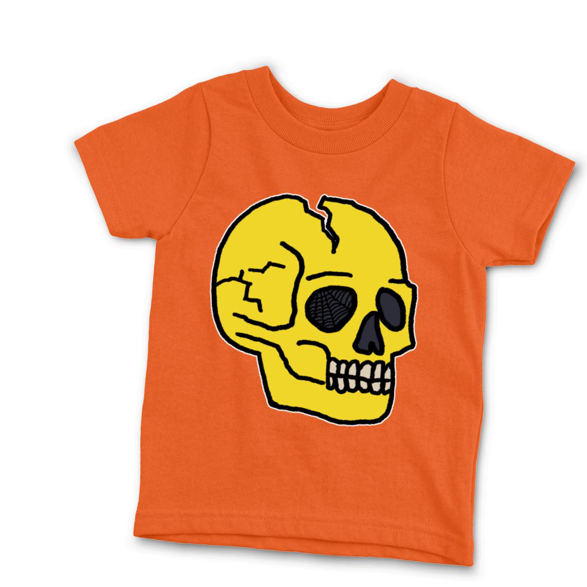 American Traditional Skull Kid's Tee Small orange