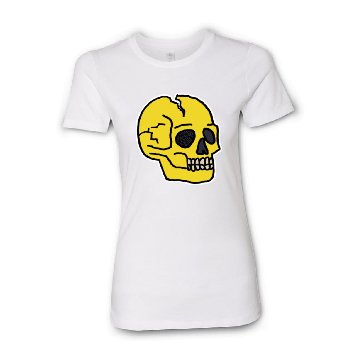 American Traditional Skull Ladies' Boyfriend Tee Double Extra Large white
