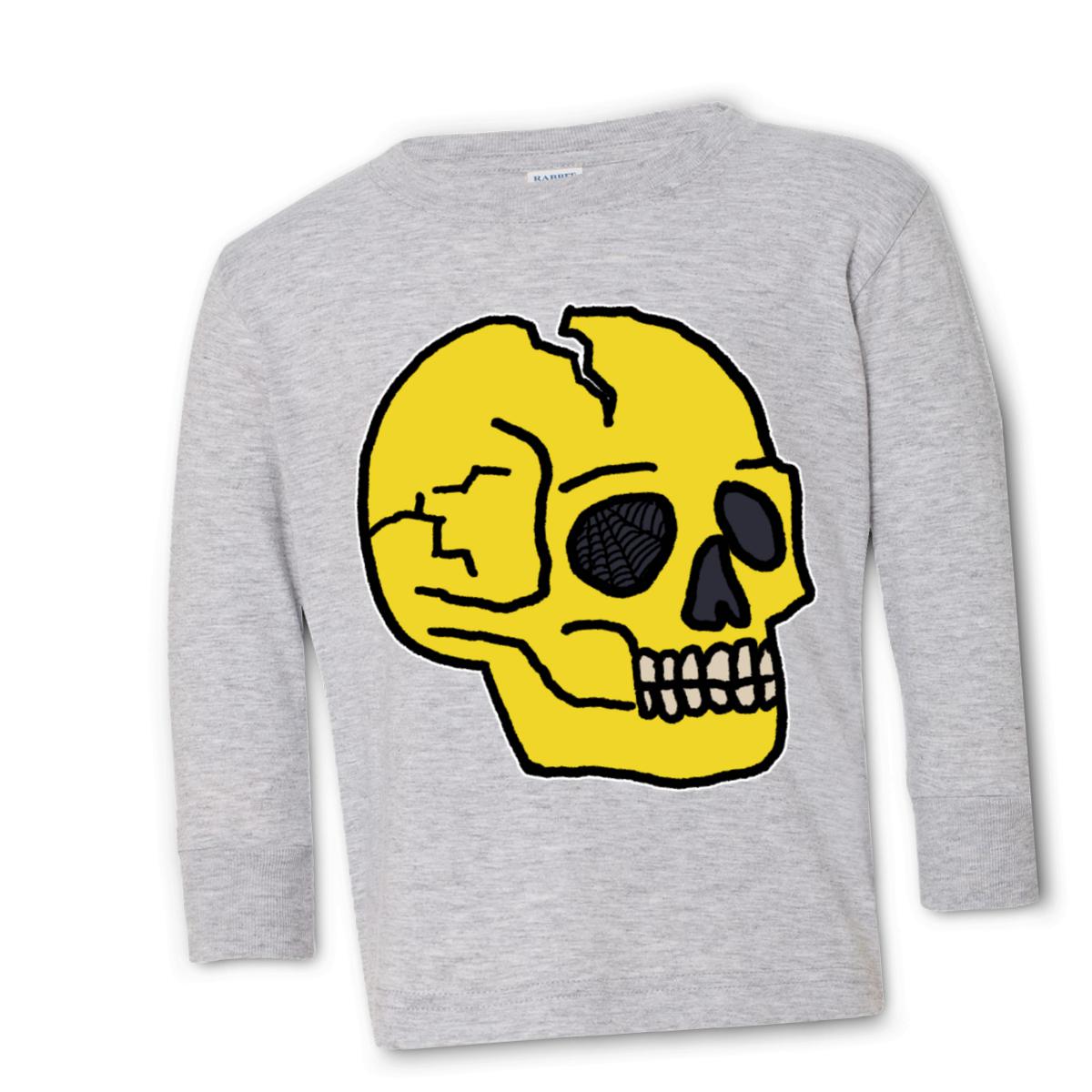 American Traditional Skull Toddler Long Sleeve Tee 2T heather