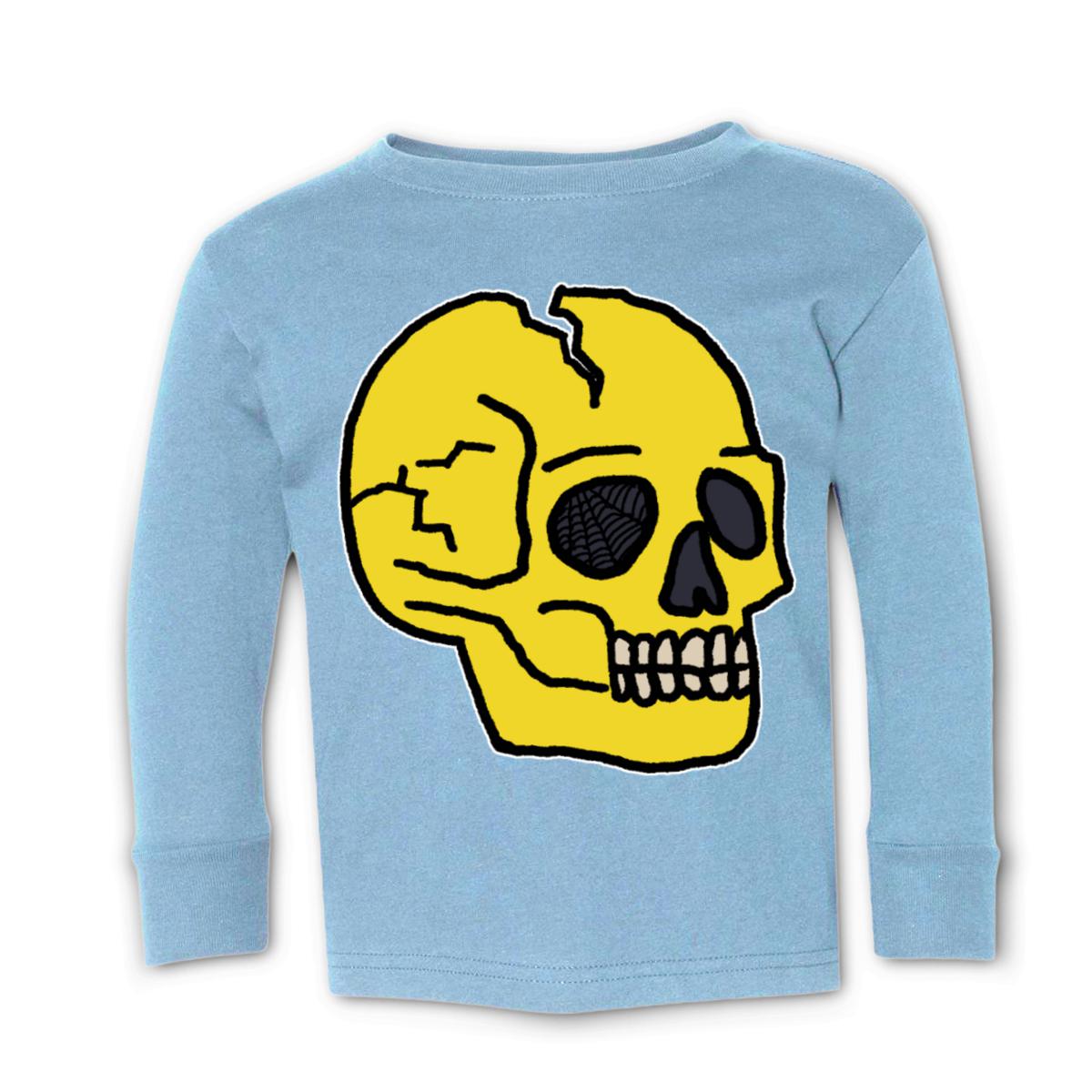 American Traditional Skull Toddler Long Sleeve Tee 2T light-blue