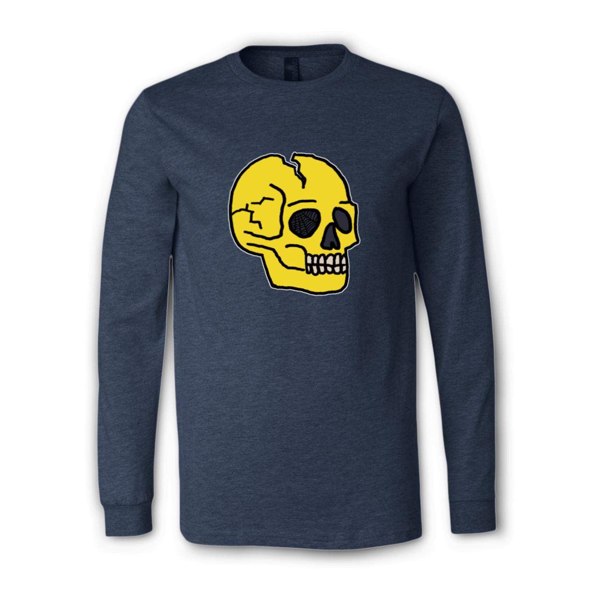 American Traditional Skull Unisex Long Sleeve Tee Double Extra Large heather-navy