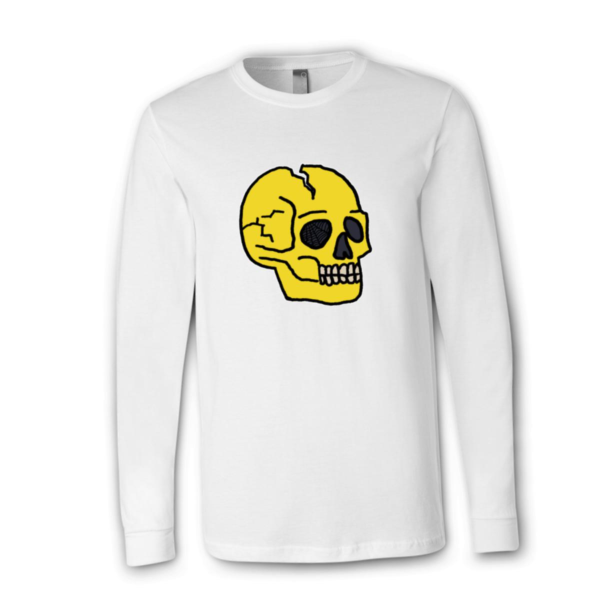 American Traditional Skull Unisex Long Sleeve Tee Small white