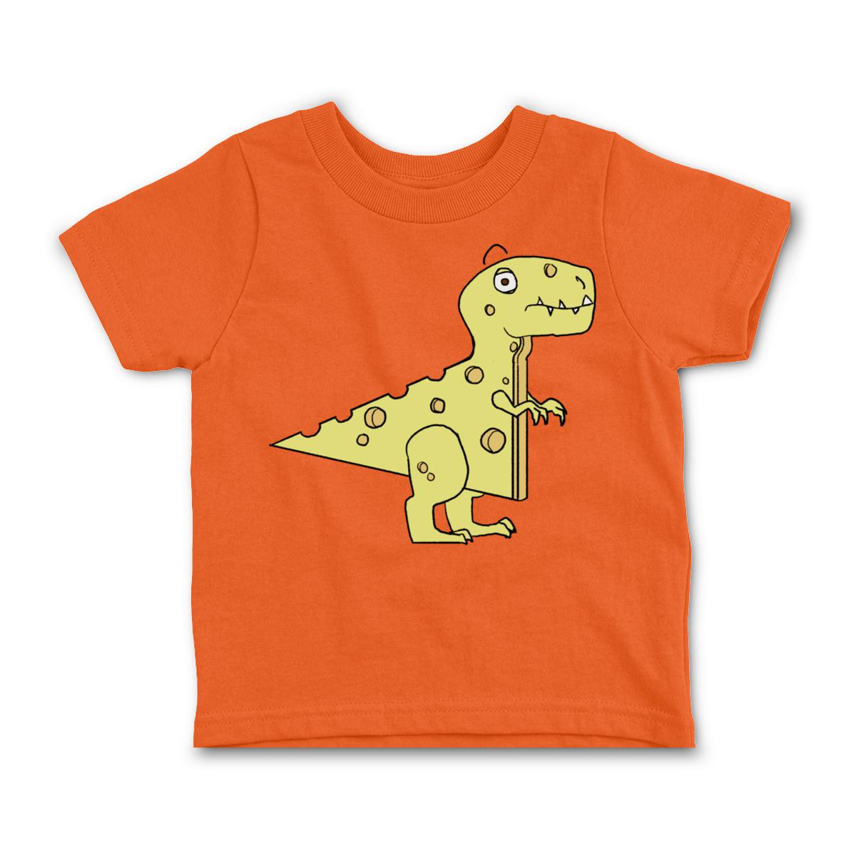 Cheeseosaurus Rex Toddler Tee 2T orange