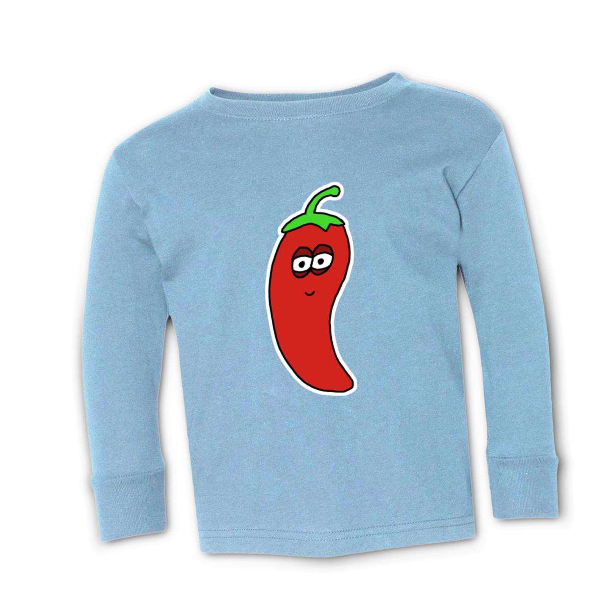 Chili Pepper Kid's Long Sleeve Tee Small light-blue