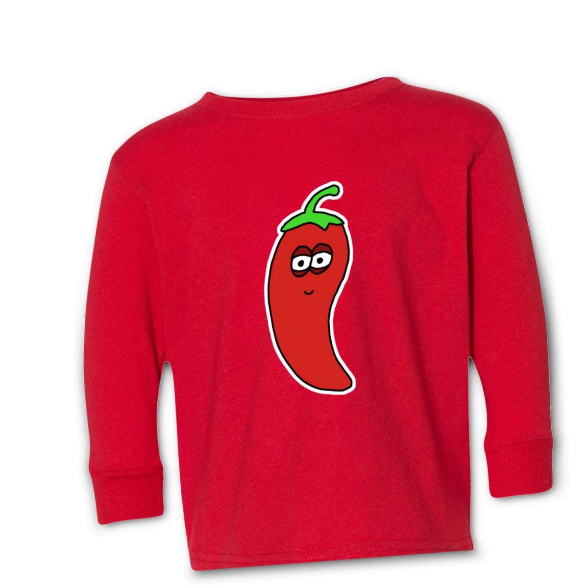 Chili Pepper Kid's Long Sleeve Tee Small red