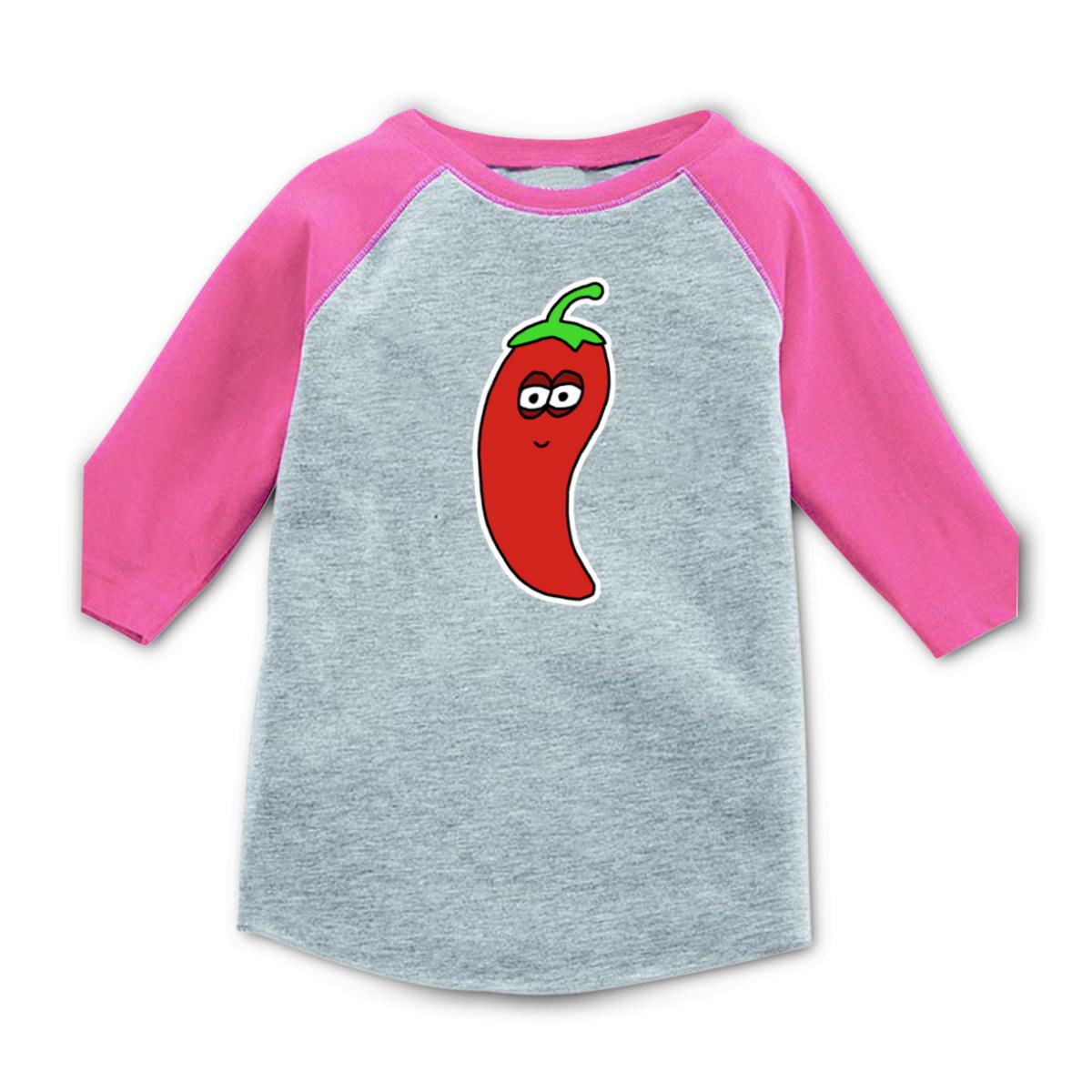 Chili Pepper Kid's Raglan Tee Small heather-pink