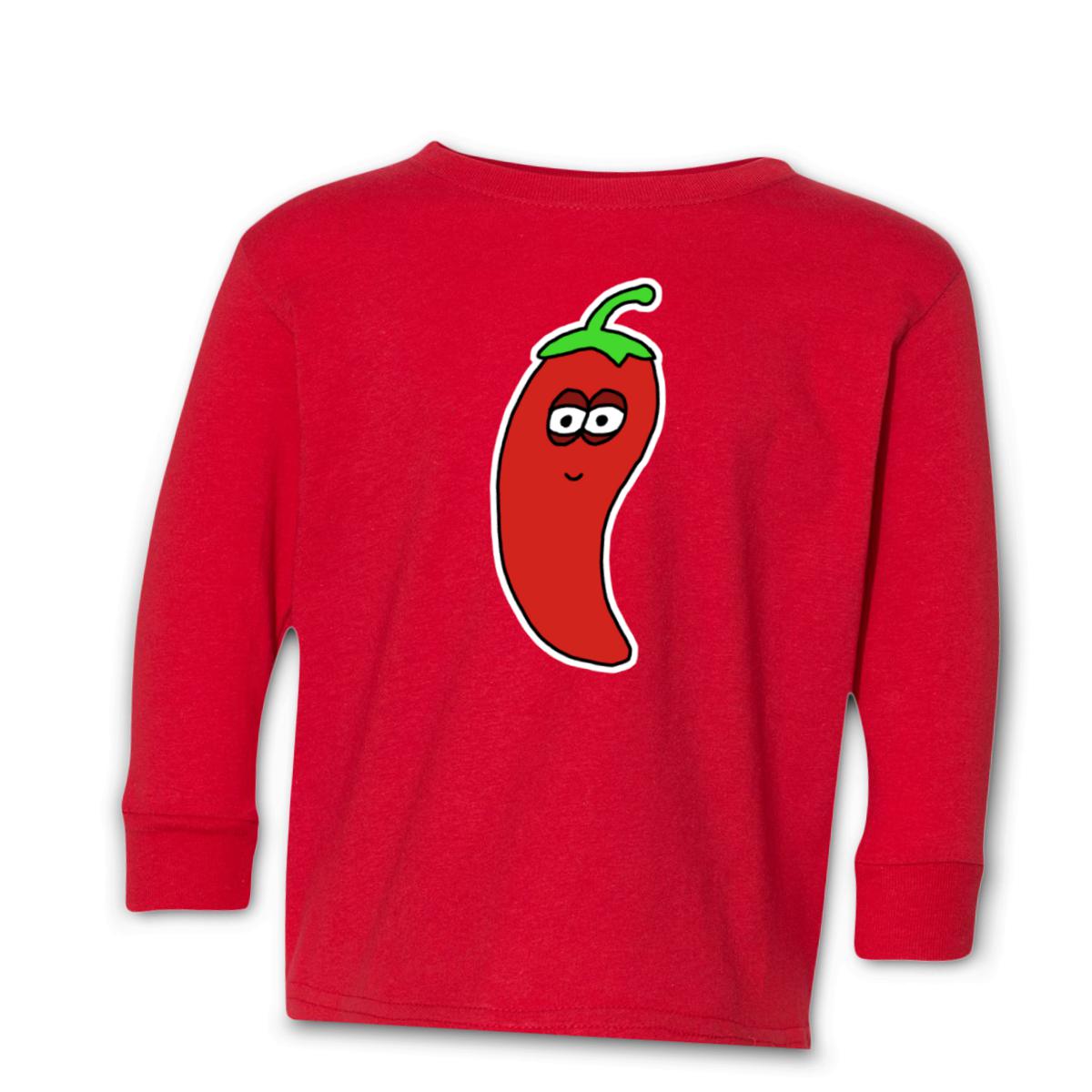 Chili Pepper Toddler Long Sleeve Tee 2T red