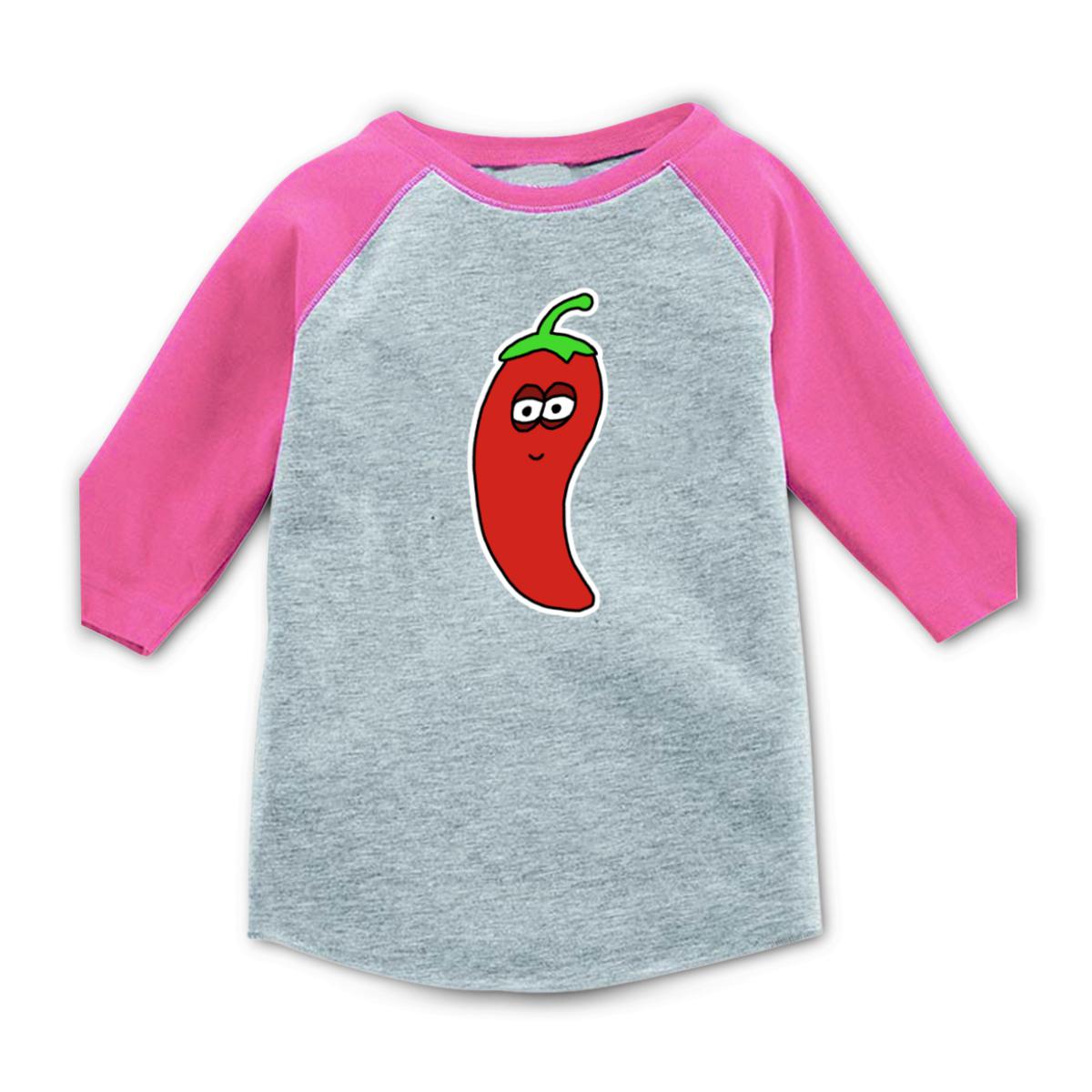 Chili Pepper Toddler Raglan Tee 2T heather-pink