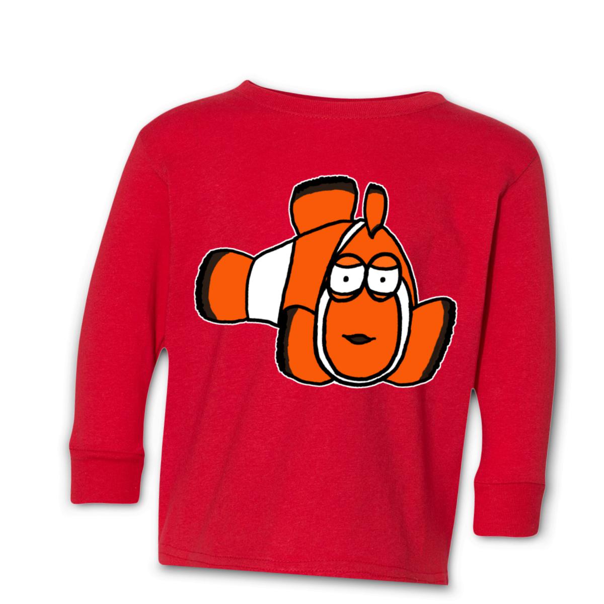 Clown Fish Toddler Long Sleeve Tee 2T red