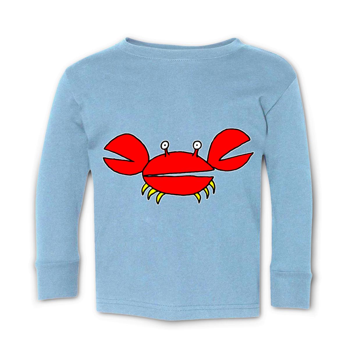 Crab Kid's Long Sleeve Tee Large light-blue