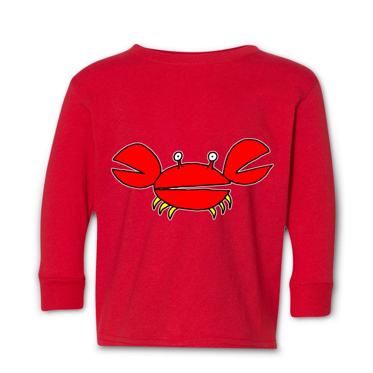 Crab Kid's Long Sleeve Tee Small red