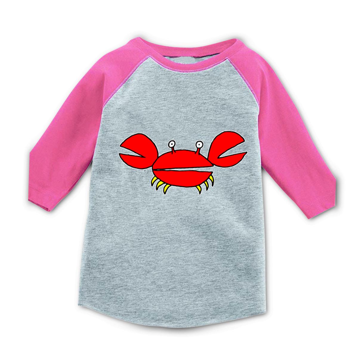 Crab Kid's Raglan Tee Large heather-pink