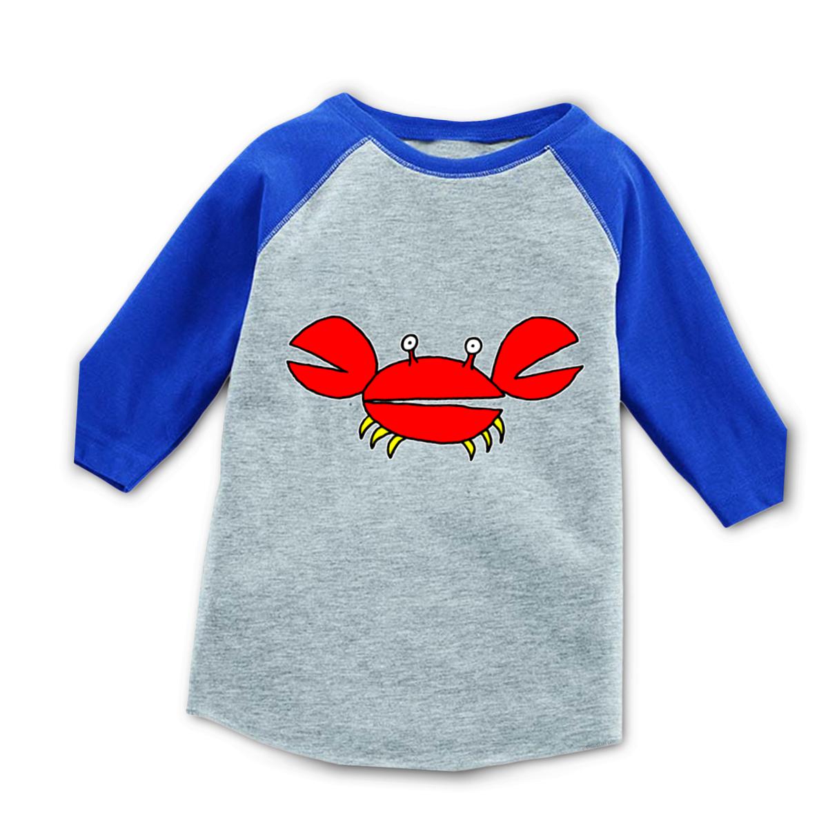 Crab Kid's Raglan Tee Small heather-royal