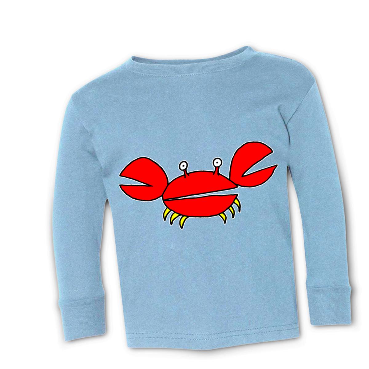 Crab Toddler Long Sleeve Tee 4T light-blue