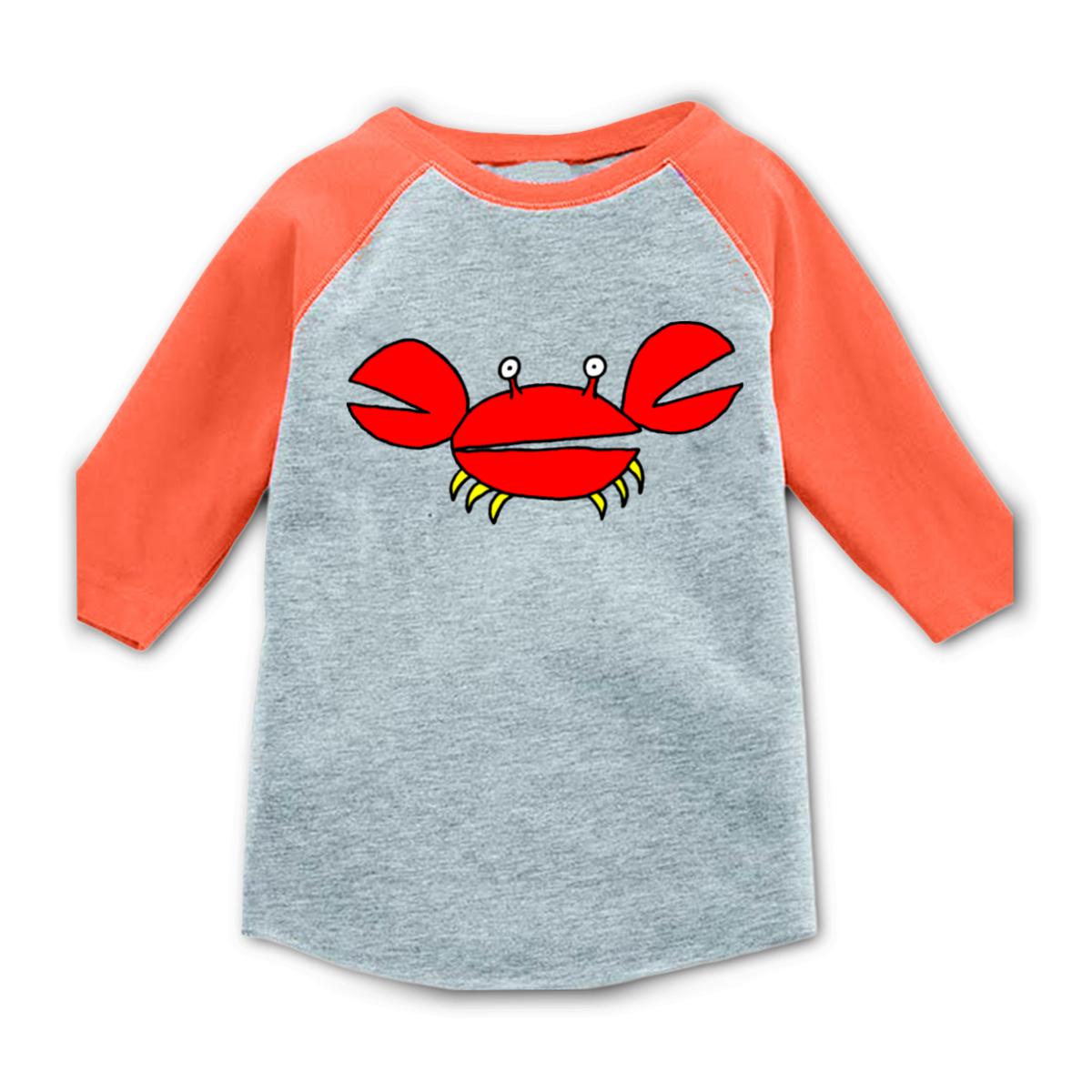 Crab Toddler Raglan Tee 2T heather-orange
