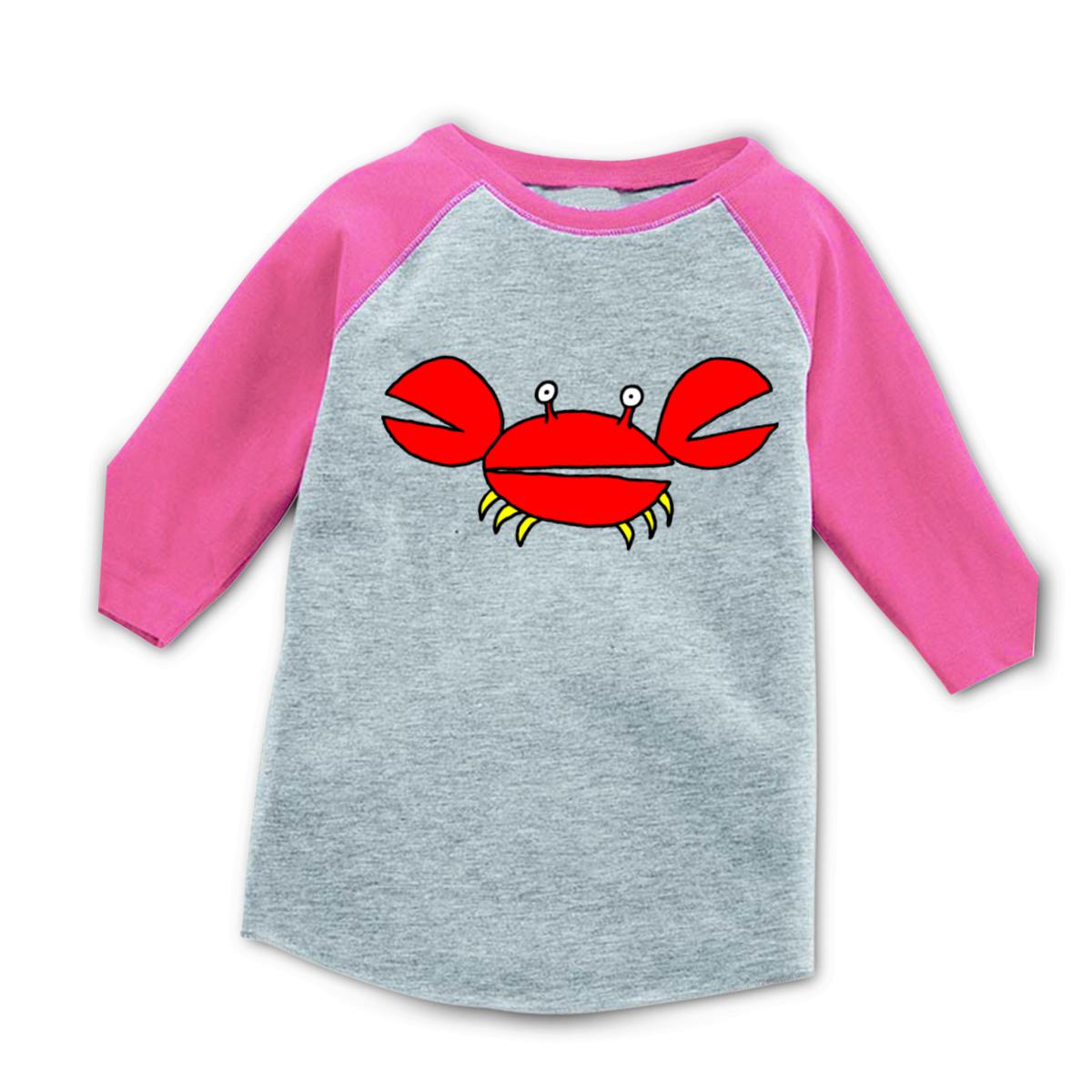 Crab Toddler Raglan Tee 4T heather-pink