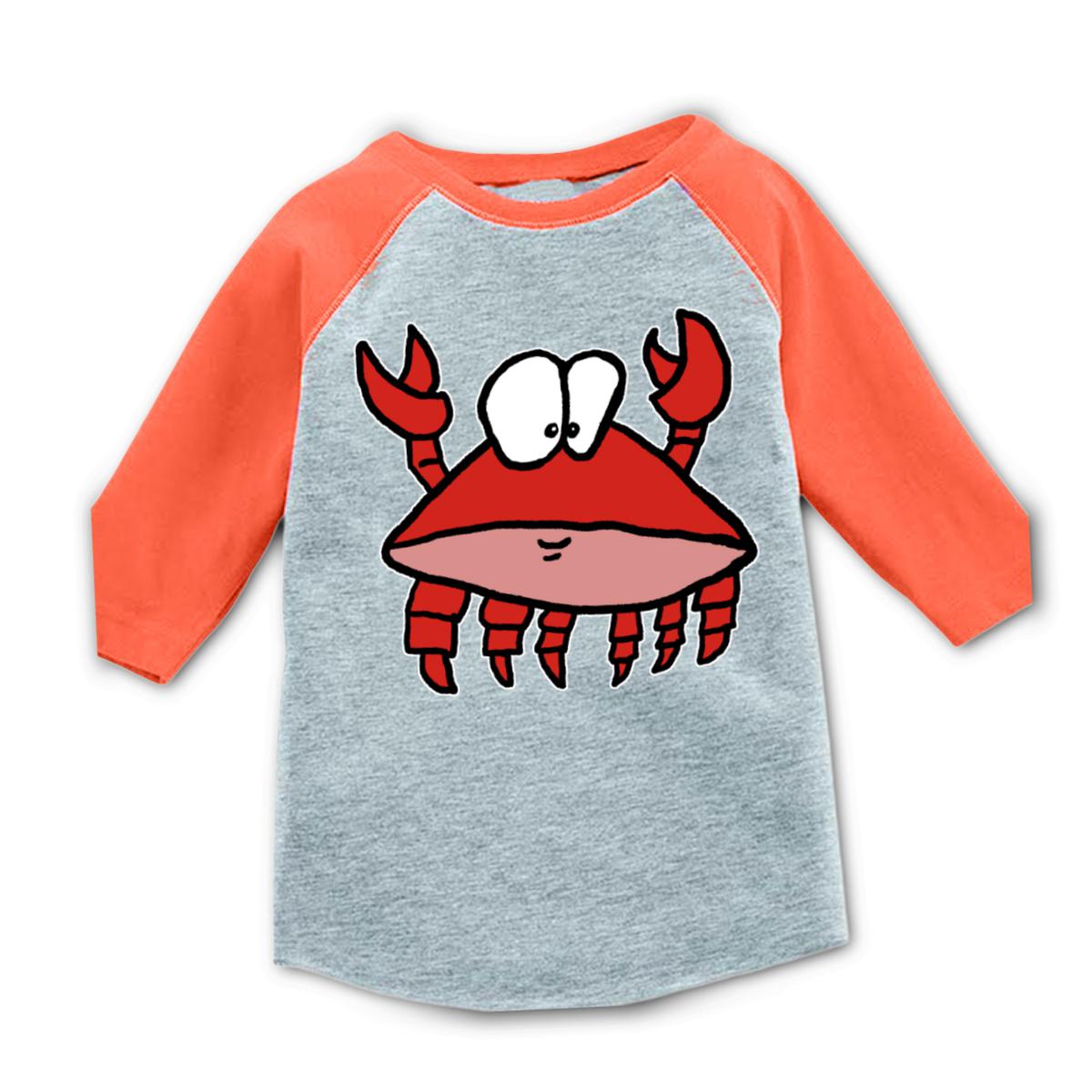 Crab 2.0 Kid's Raglan Tee Small heather-orange