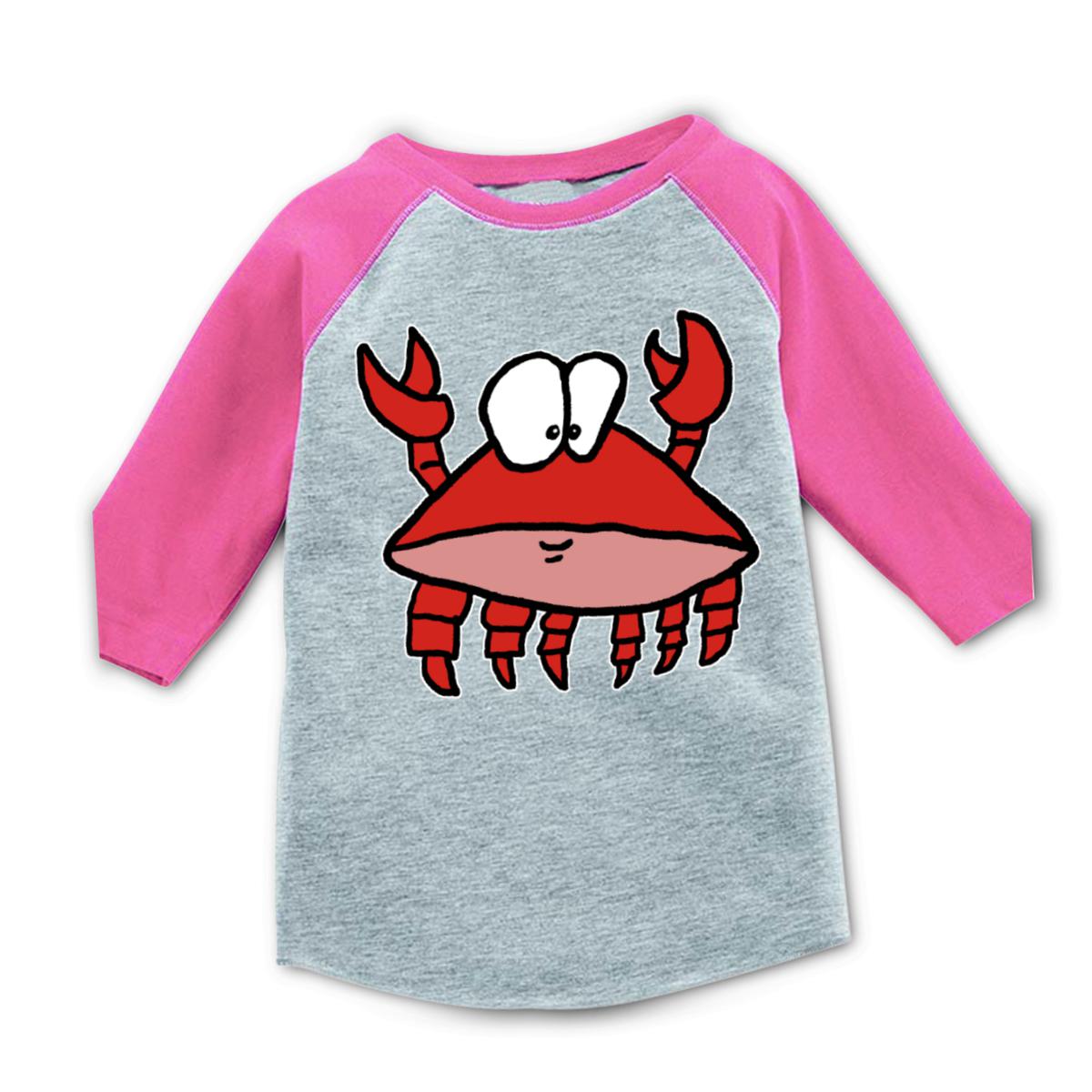 Crab 2.0 Kid's Raglan Tee Large heather-pink