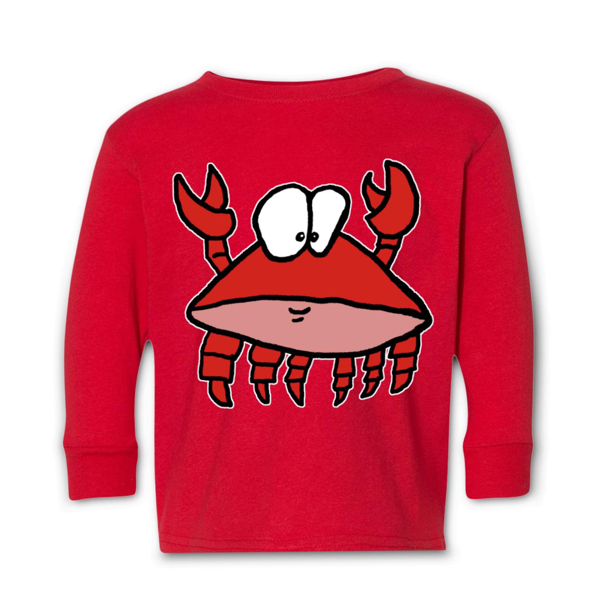 Crab 2.0 Toddler Long Sleeve Tee 4T red