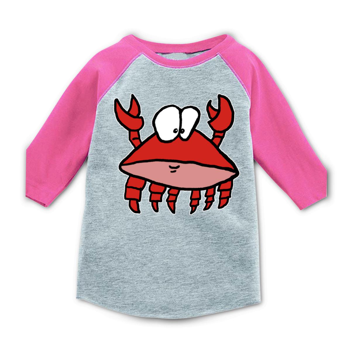 Crab 2.0 Toddler Raglan Tee 4T heather-pink
