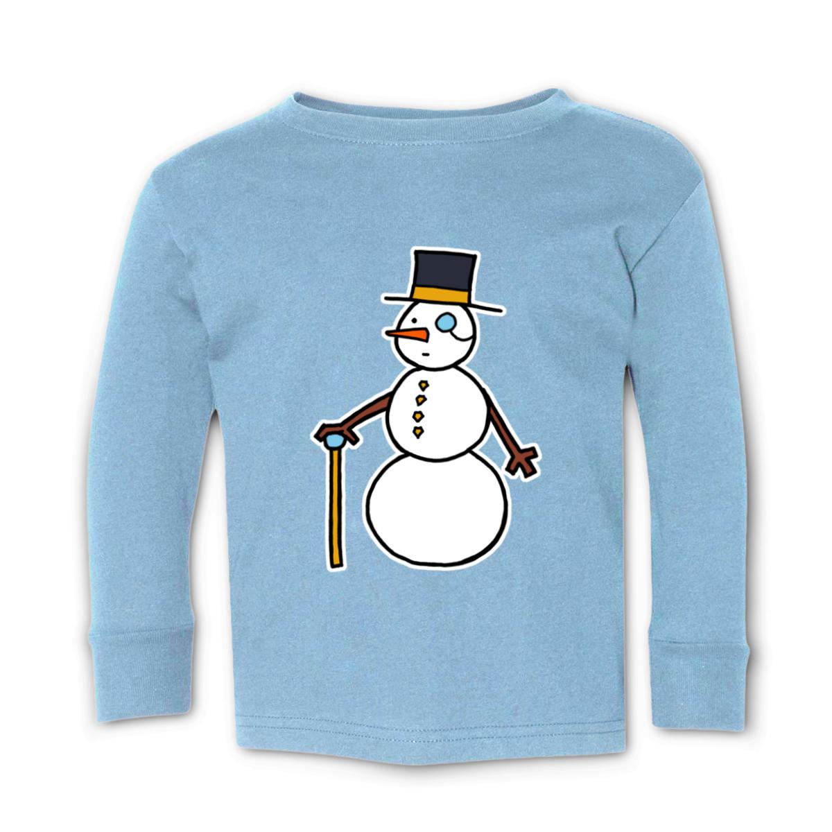 Dapper Snowman Kid's Long Sleeve Tee Medium light-blue
