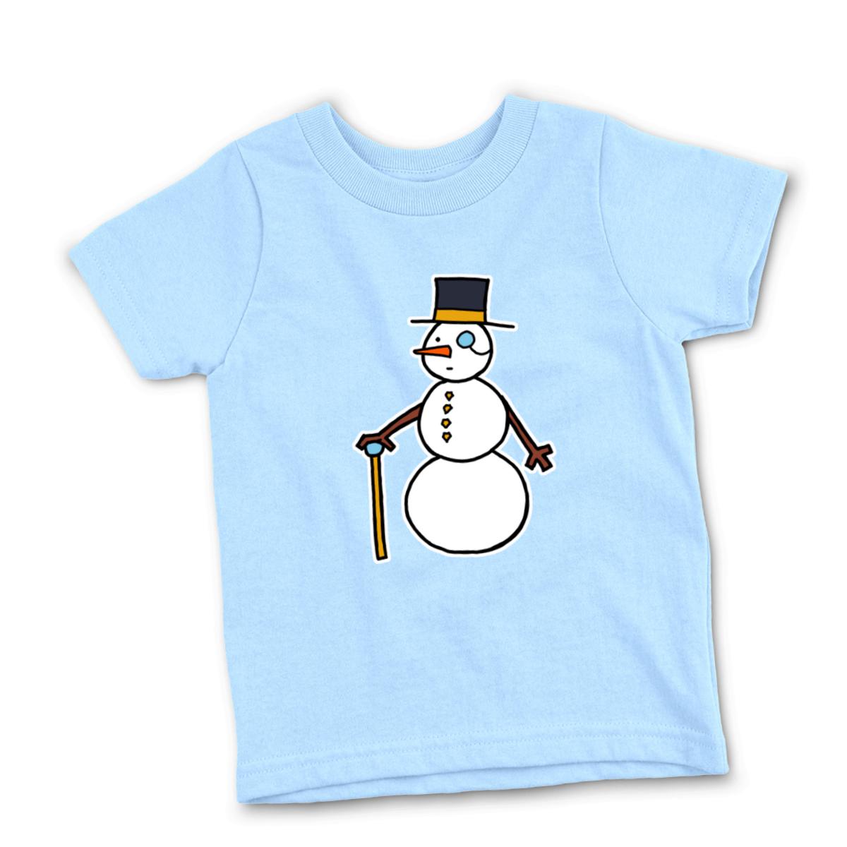 Dapper Snowman Kid's Tee Small light-blue