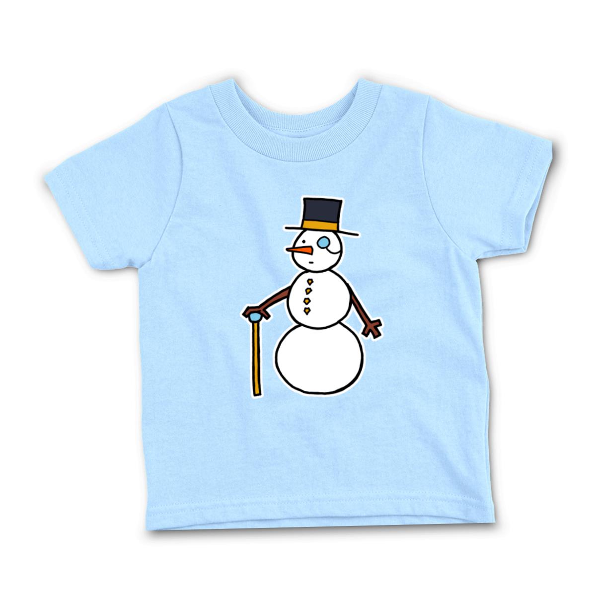 Dapper Snowman Toddler Tee 2T light-blue