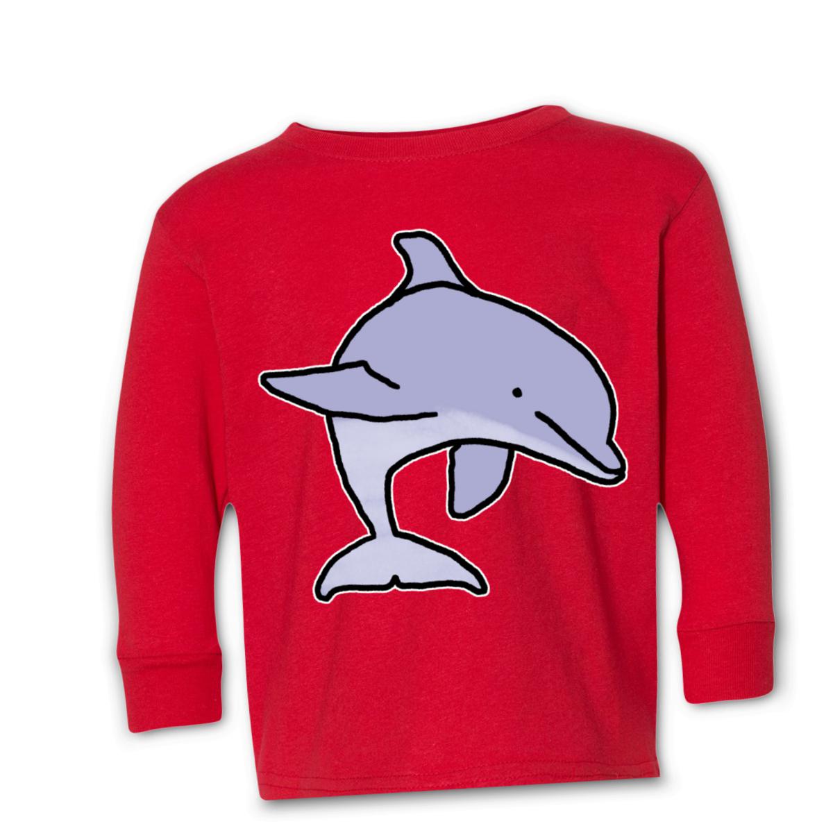 Dolphin Kid's Long Sleeve Tee Small red