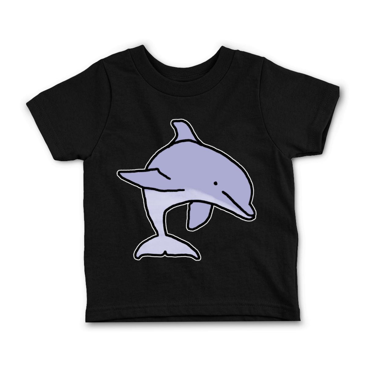 Dolphin Toddler Tee 2T black