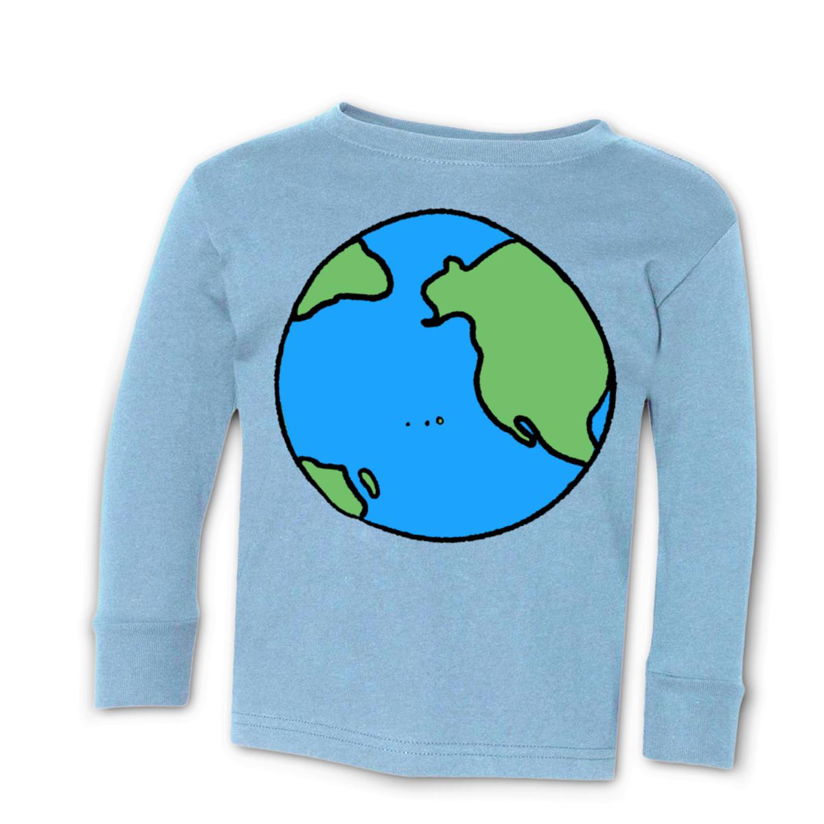 Earth Kid's Long Sleeve Tee Medium light-blue