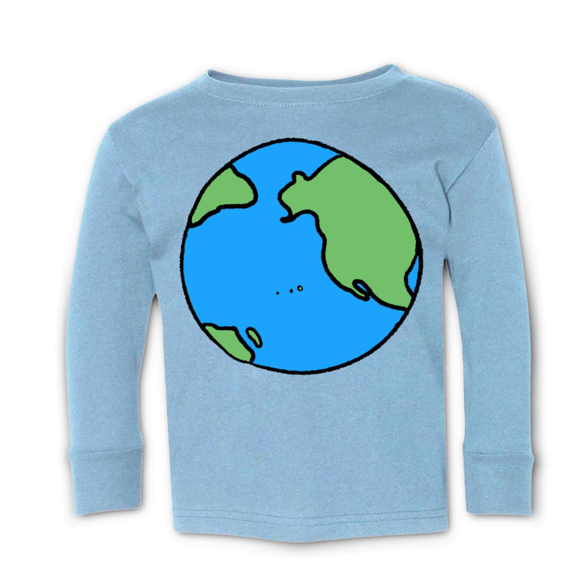 Earth Toddler Long Sleeve Tee 2T light-blue