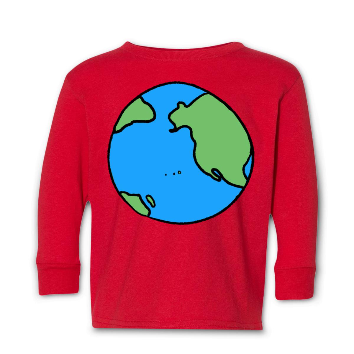 Earth Toddler Long Sleeve Tee 4T red