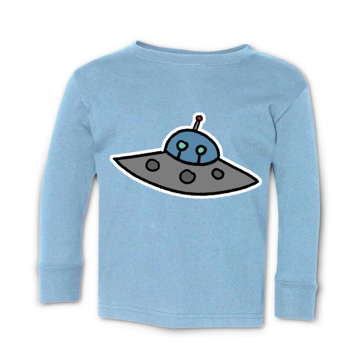 Flying Saucer Kid's Long Sleeve Tee Small light-blue