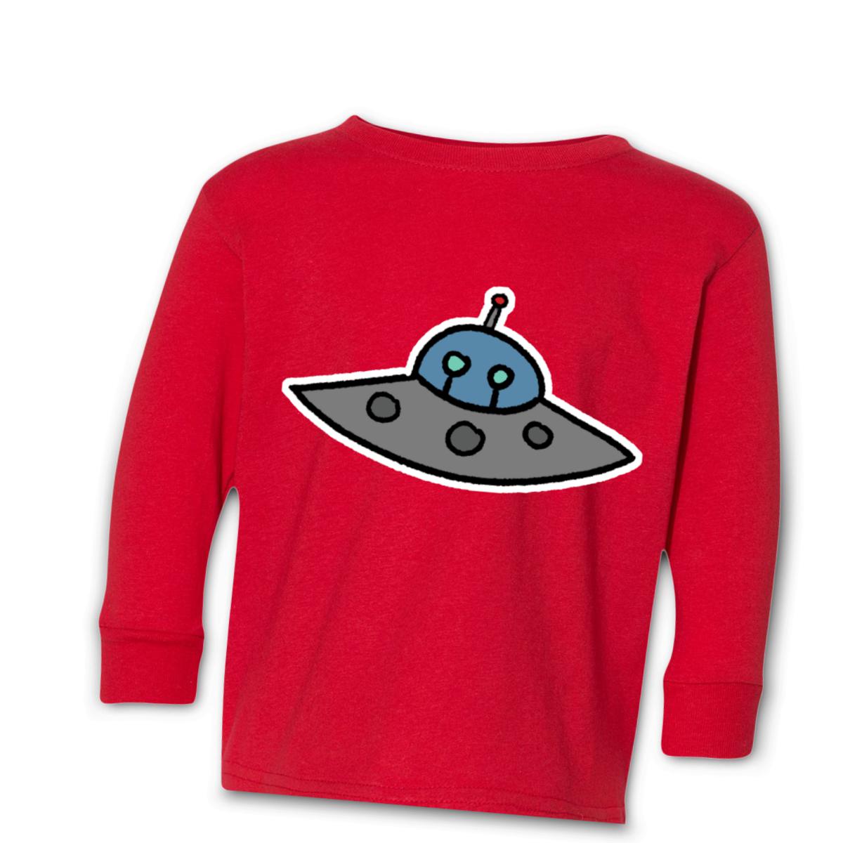 Flying Saucer Kid's Long Sleeve Tee Large red