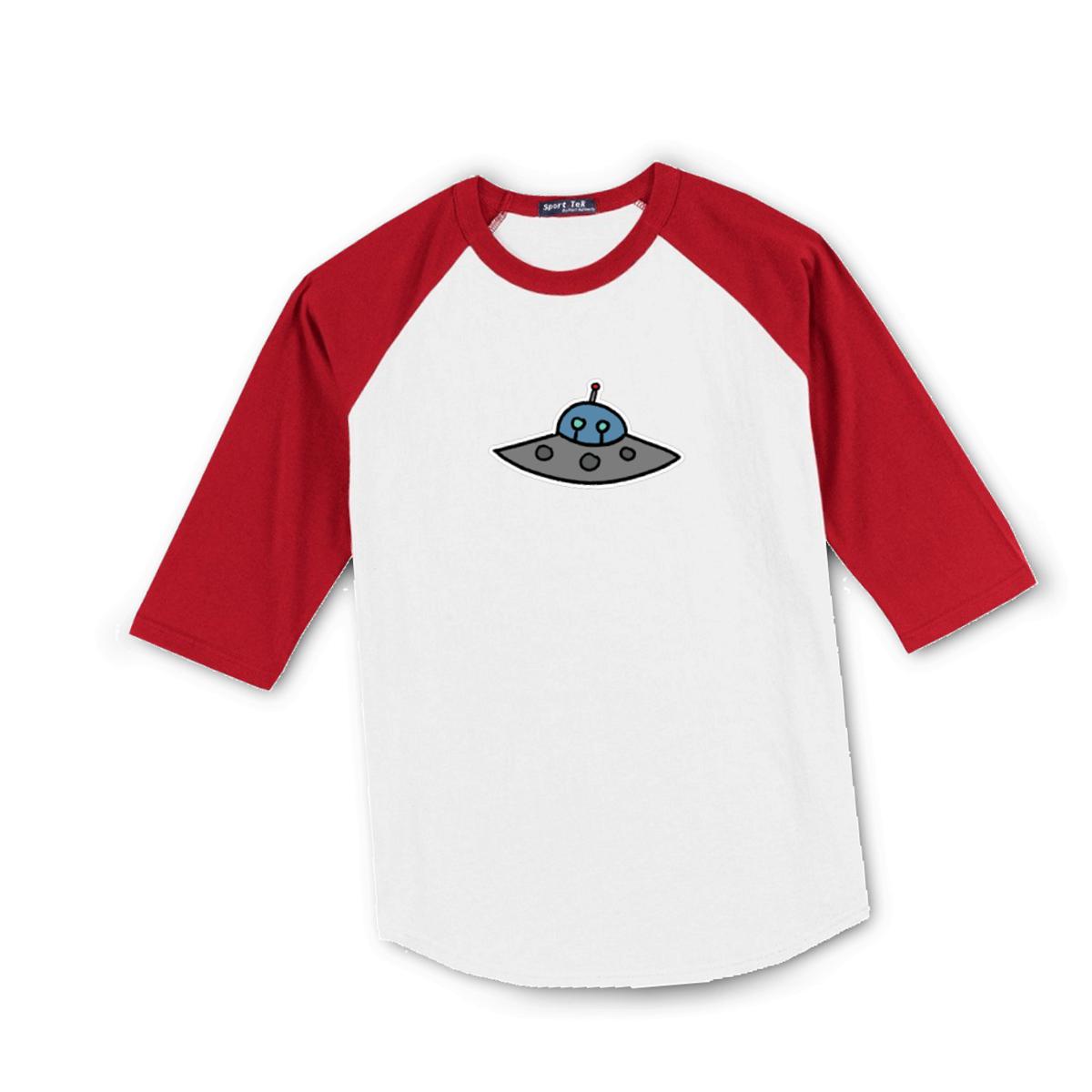Flying Saucer Men's Raglan Tee Double Extra Large white-red
