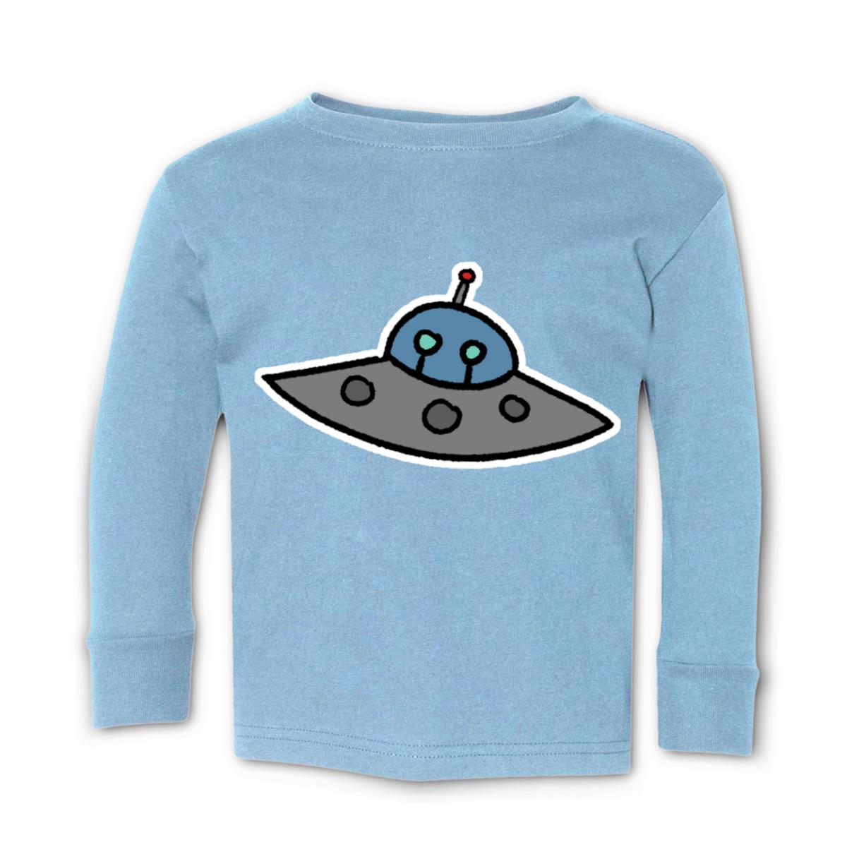 Flying Saucer Toddler Long Sleeve Tee 4T light-blue