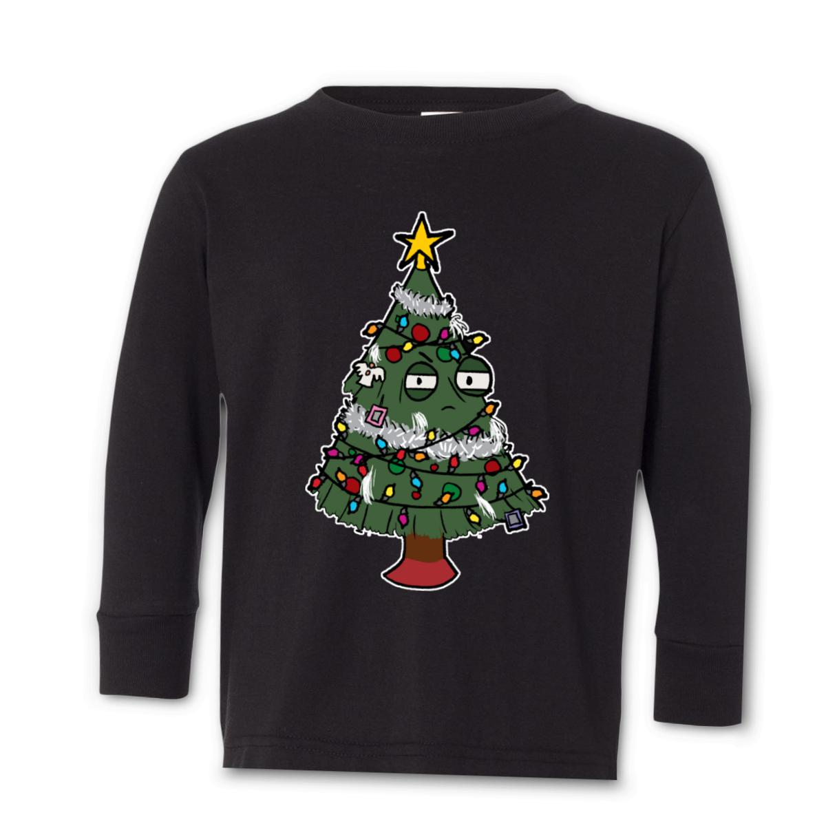 Gaudy Christmas Tree Kid's Long Sleeve Tee Medium black