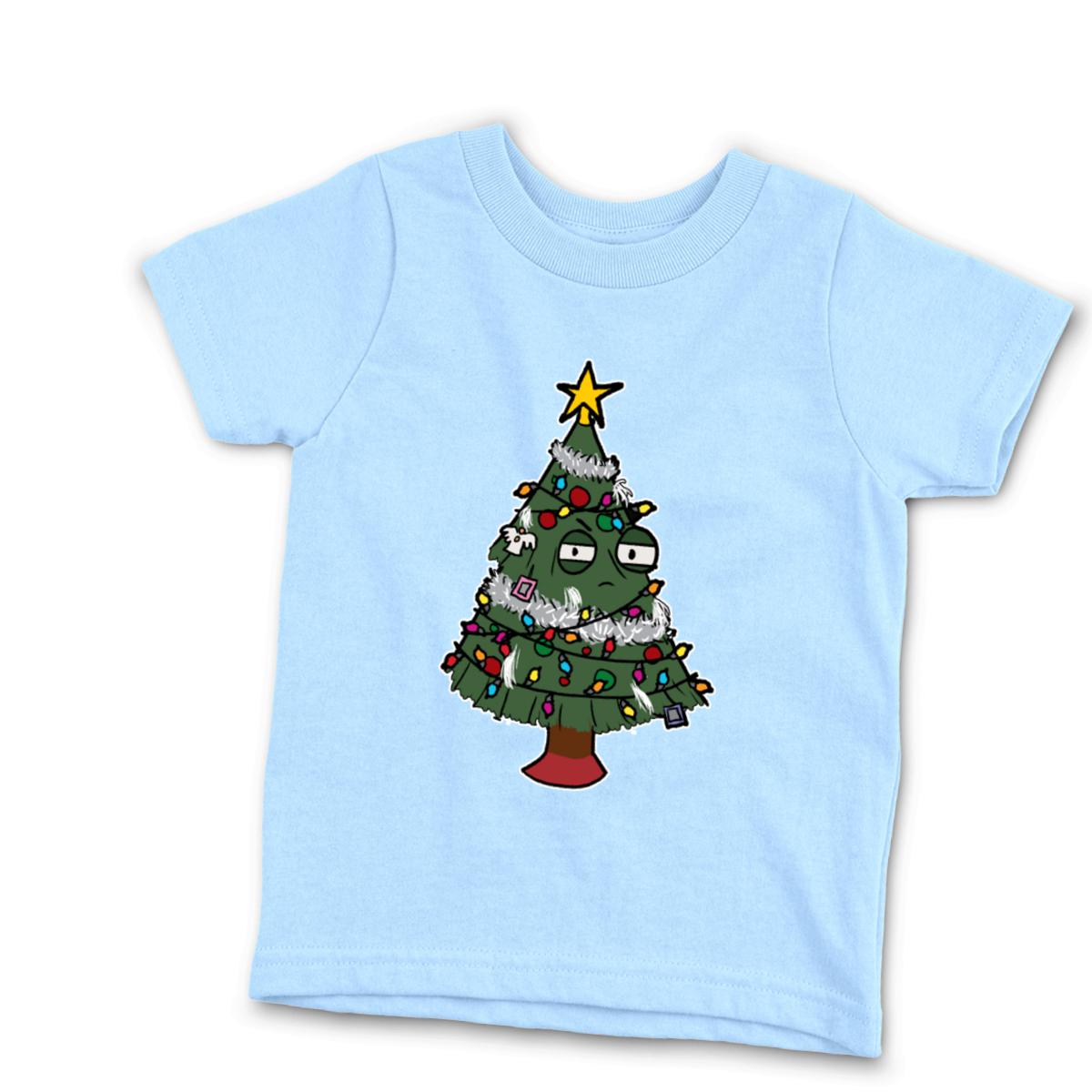 Gaudy Christmas Tree Kid's Tee Small light-blue