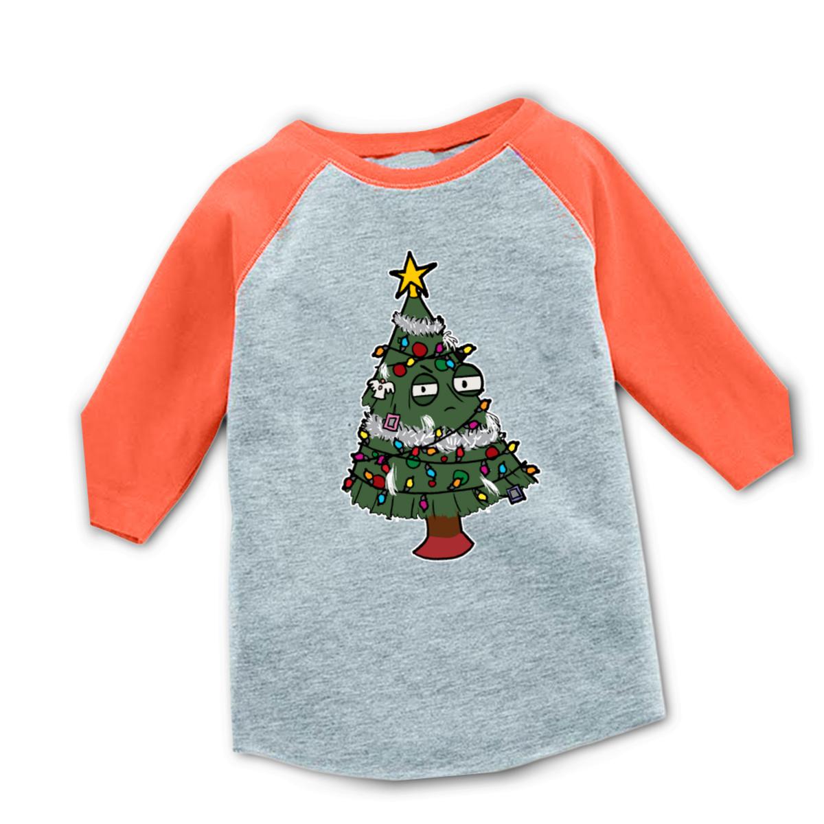 Gaudy Christmas Tree Toddler Raglan Tee 2T heather-orange