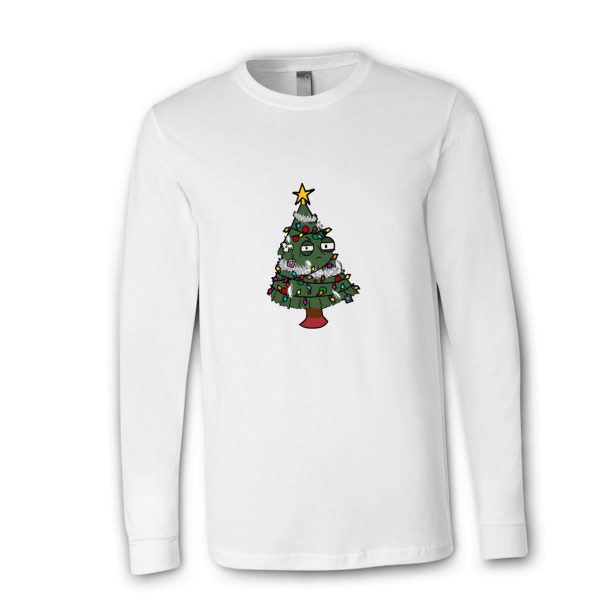 Gaudy Christmas Tree Unisex Long Sleeve Tee Medium white