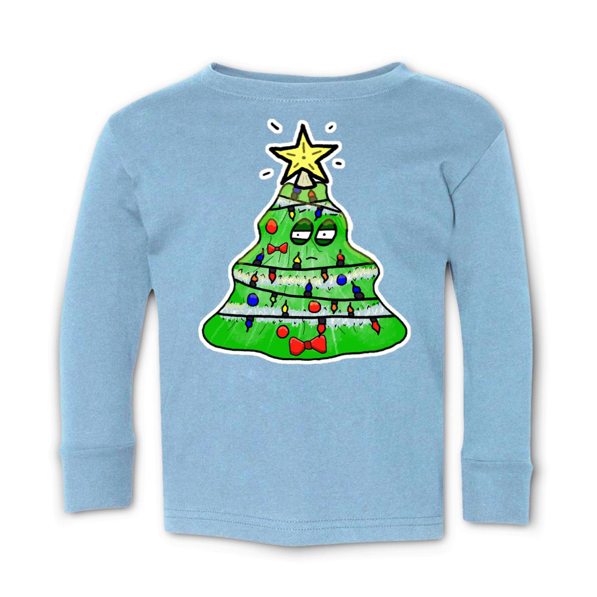 Gaudy Christmas Tree 2021 Kid's Long Sleeve Tee Small light-blue