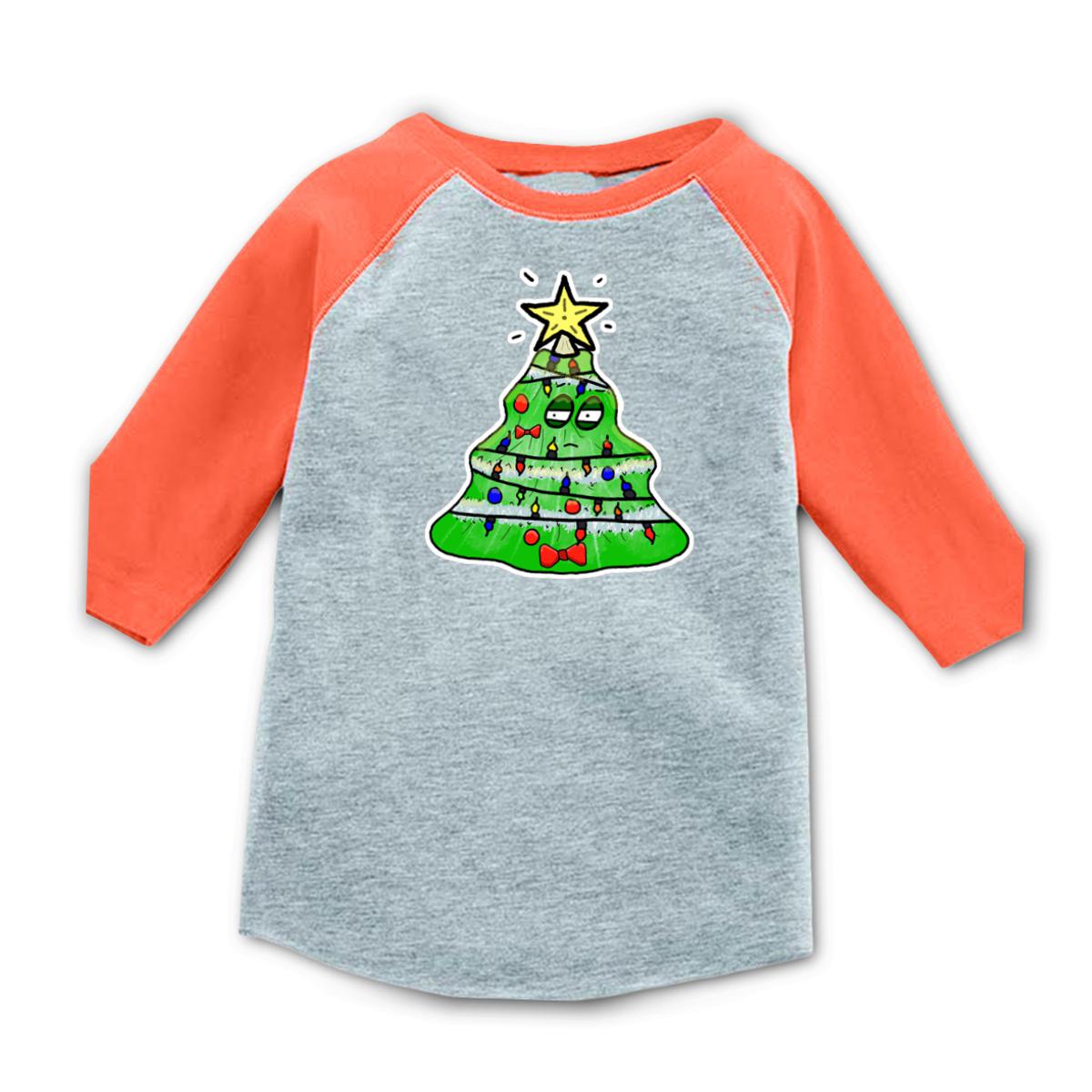 Gaudy Christmas Tree 2021 Kid's Raglan Tee Small heather-orange