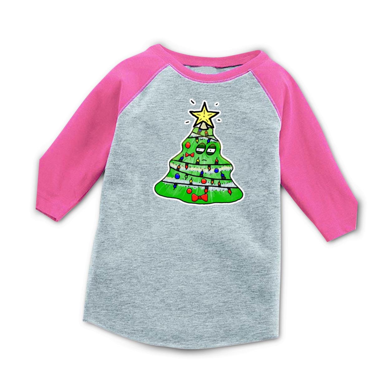 Gaudy Christmas Tree 2021 Kid's Raglan Tee Small heather-pink