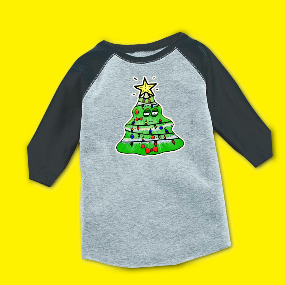 Gaudy Christmas Tree 2021 Kid's Raglan Tee