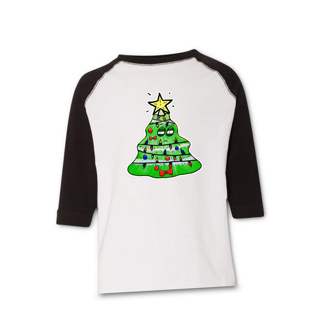 Gaudy Christmas Tree 2021 Kid's Raglan Tee Small white-black