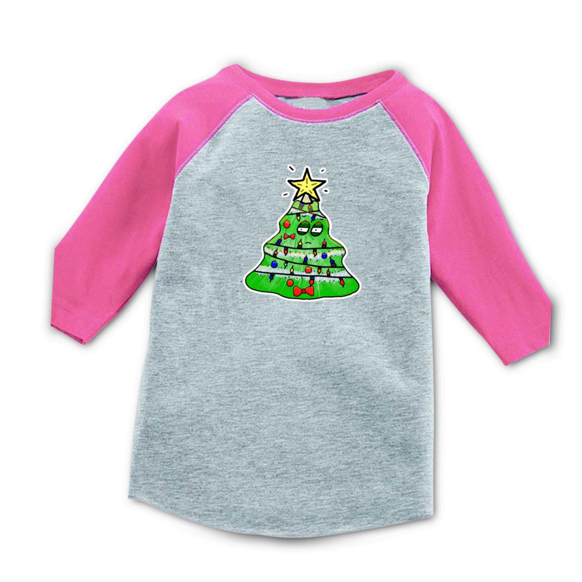 Gaudy Christmas Tree 2021 Toddler Raglan Tee 2T heather-pink